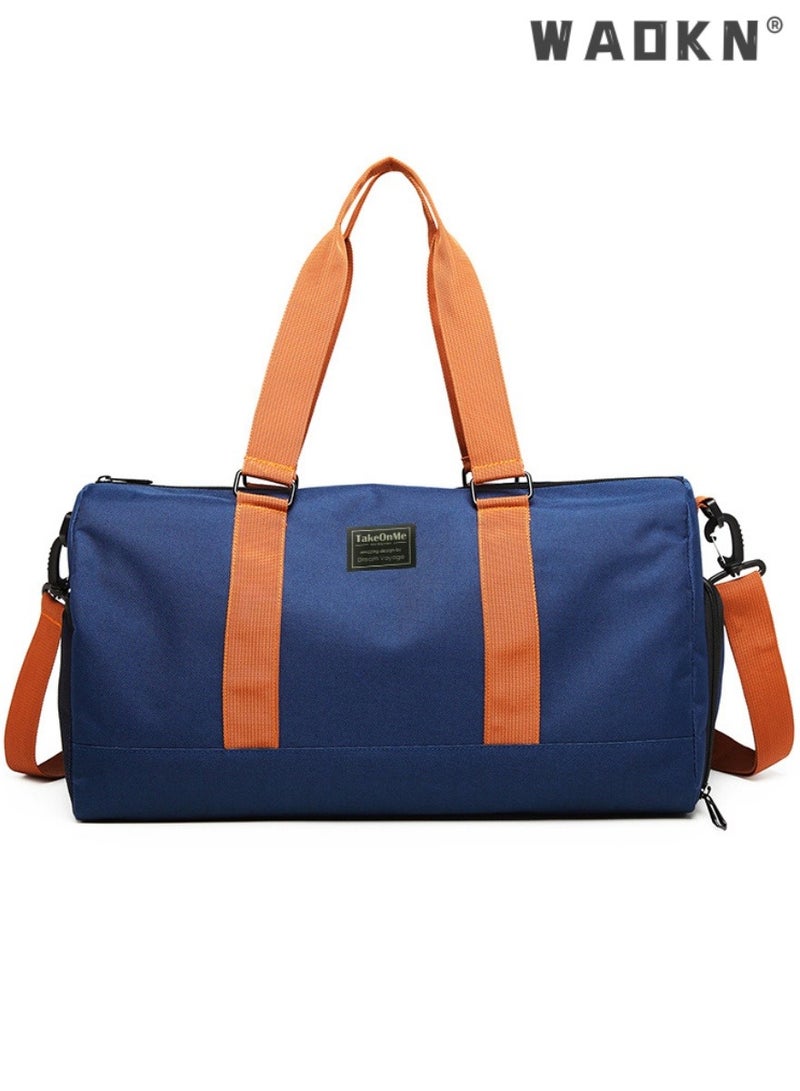 WAOKN Travel Large Capacity Duffel Tote Bag for Women Men,Foldable Portable Expandable Moving Bag,Fashion Sports Fitness Gym Yoga Luggage Crossbody Handbag,Portable Independent Shoe Compartment Yoga Bag  - Image 1
