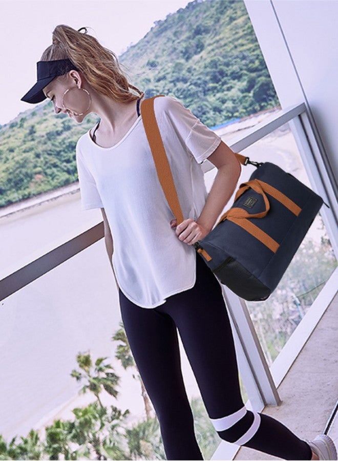 WAOKN Travel Large Capacity Duffel Tote Bag for Women Men,Foldable Portable Expandable Moving Bag,Fashion Sports Fitness Gym Yoga Luggage Crossbody Handbag,Portable Independent Shoe Compartment Yoga Bag  - Image 2