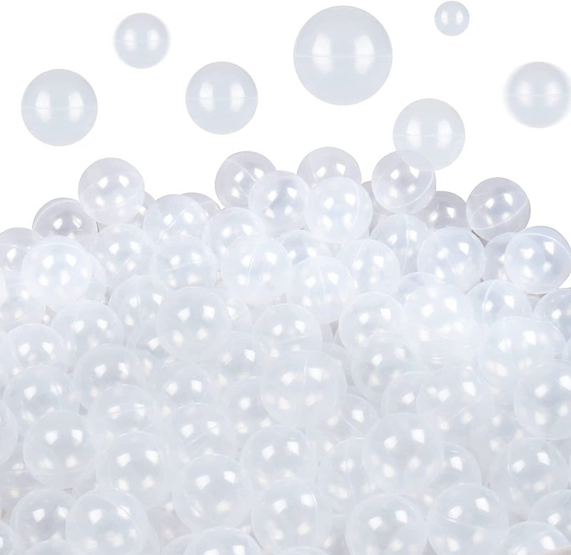 TRENDBOX 100 Ocean Balls for Babies Kids Children Soft Plastic Birthday Parties Events Playground Games Pool Transparent