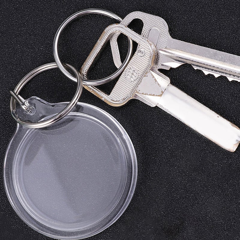 25PCS Clear Blank Photo Keyrings Personalised Round Picture Frame Keyring - Image 2