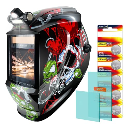 TRQWH Welding Helmet Auto Darkening with LED Light Large View Solar Powered True Color Welding Hood 4 Arc Sensor Wide Shade 4/5-9/9-13 Welding Mask for TIG MIG Arc Weld Grinding (TRQWH-LE01) - Image 1