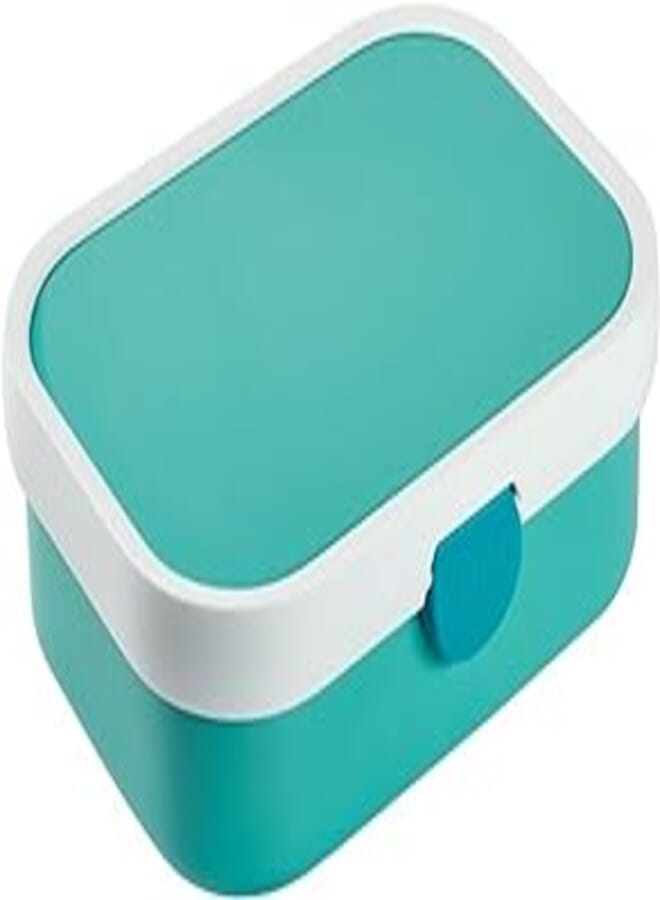 Mepal Campus lunch box with bento insert and fork, 700 ml, coloured plastic lunch box with clip closure, turquoise, 107440012200