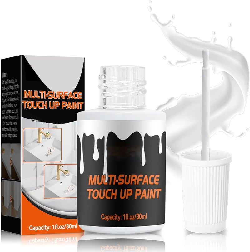 KASTWAVE White Paint Touch Up, 30ML Multi Surface Touch Up Paint Pen,Water Based & Low Odor, Scratch Repair for Furniture, Walls, Enamel Porcelain Door, Cabinets, Trim, Indoor/Outdoor - Image 1