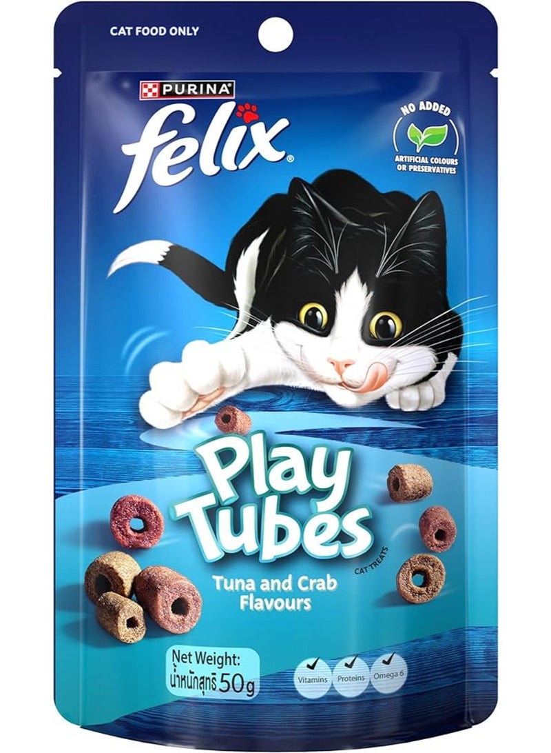 Purina Felix Play Tubes Tuna & Crab Cat Treats 50G  - Image 1