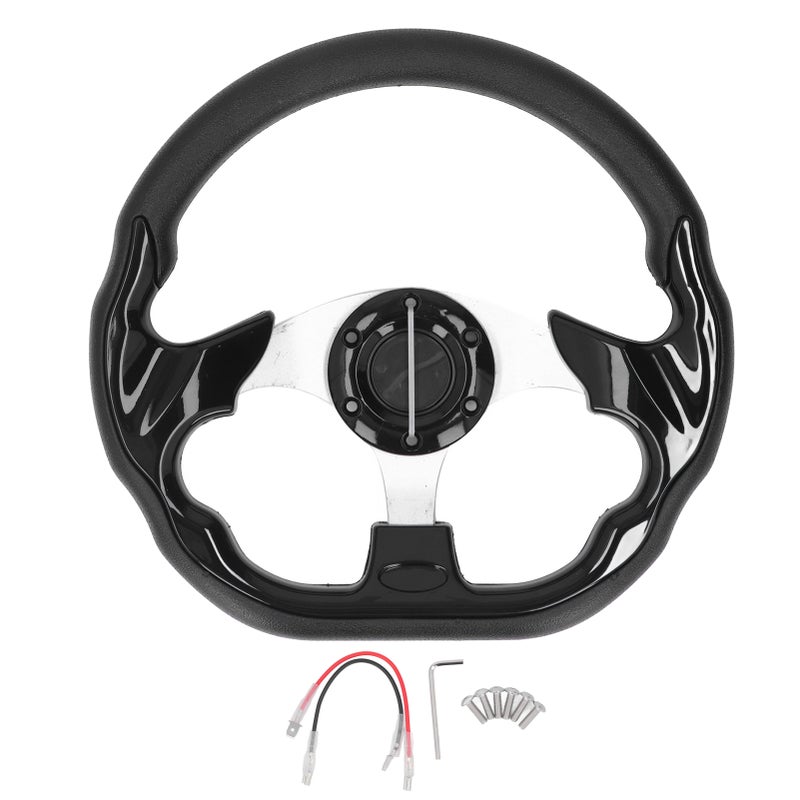 13 Inch PU Leather Racing Steering Wheel - Comfortable Grip Improved Handling for Car Interior Upgrade Aftermarket Replacement - Image 1