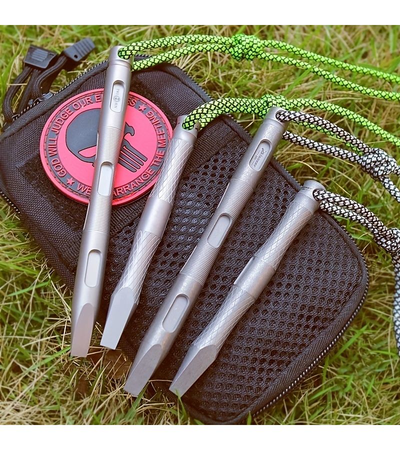 Titanium Alloy EDC Pry Bar Stonewash Finish Portable Can Opener For Camping Hiking - Image 4