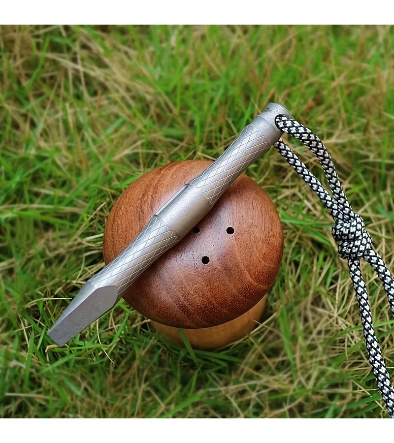 Titanium Alloy EDC Pry Bar Stonewash Finish Portable Can Opener For Camping Hiking - Image 2