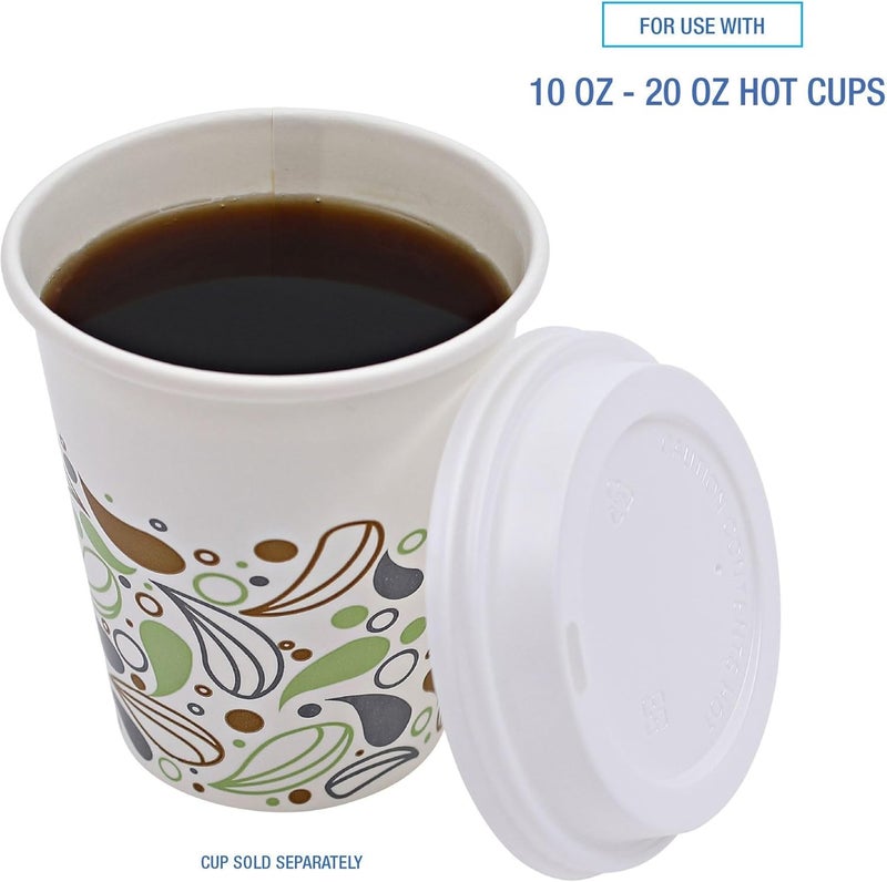 Boardwalk Deerfield Hot Cup Lids Fits 10 Oz To 20 Oz Cups White Plastic 50pack 20 Packscarton - Image 4