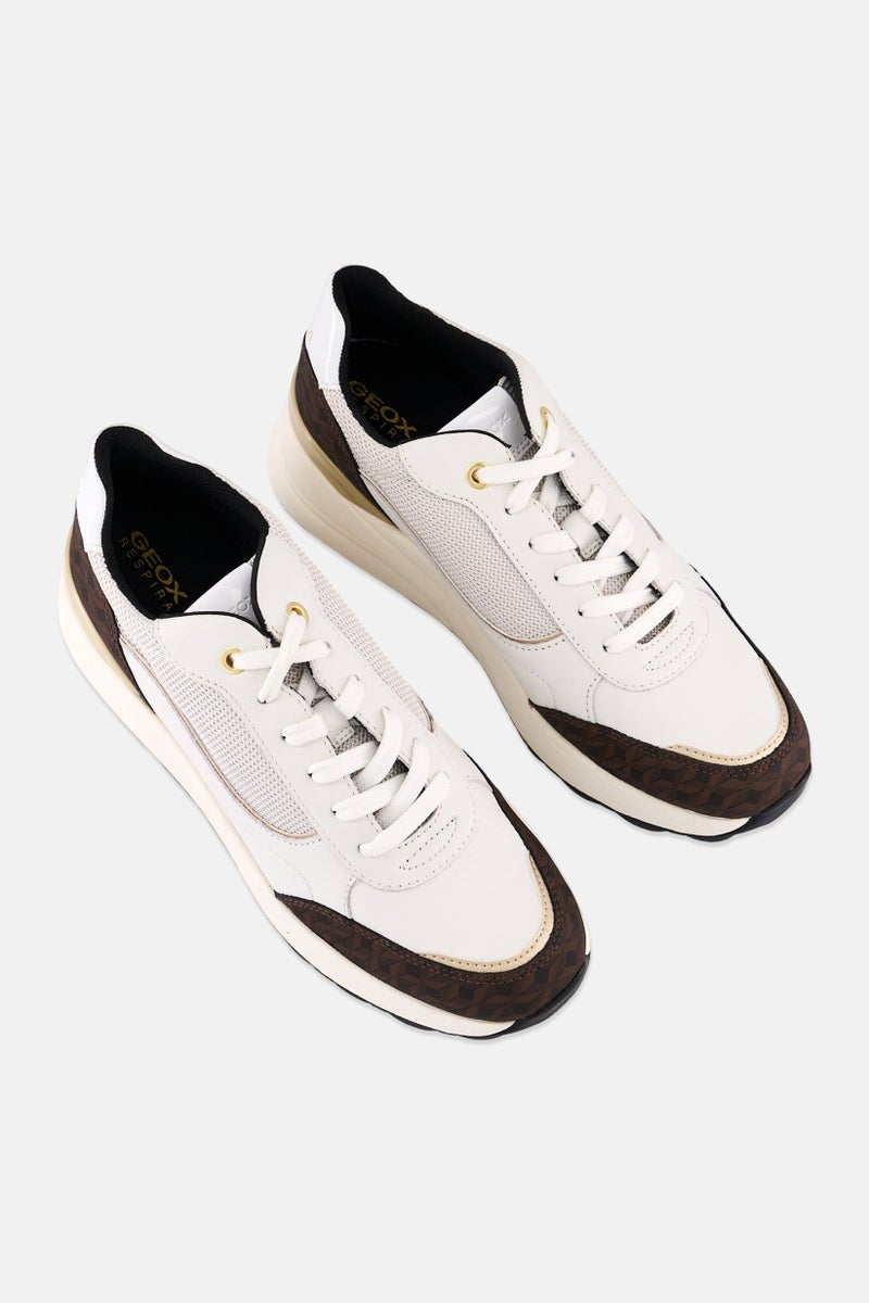 GEOX أحذية كاجوال نسائية سيفيريكا EC13 مزودة بأربطة، بيضاء - Image 4