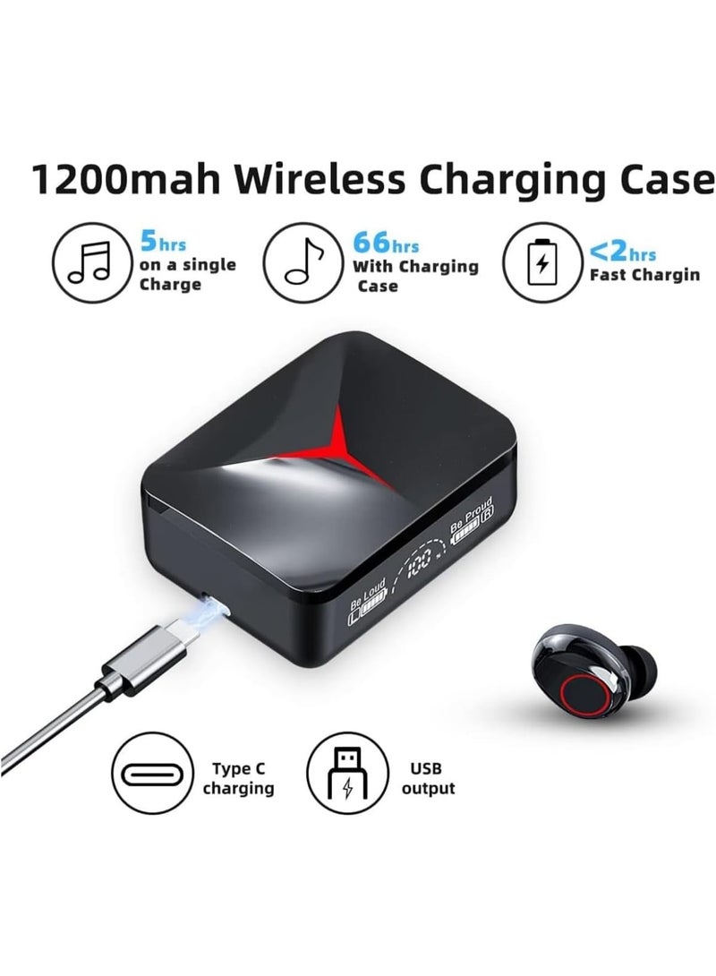 Wireless Earbuds Bluetooth 5.3 Headphones Deep Bass with Mic 140H Playtime LED Display with Charging Case IPX4 Waterproof Stereo Earphones In-Ear CVC 8.0 Noise Reduction Headset For Sport/Work M90 Pro - Image 3