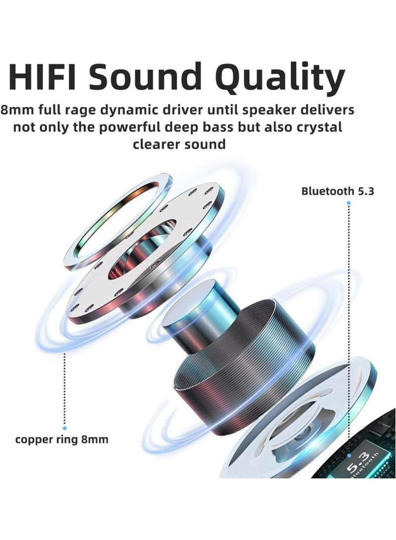 Wireless Earbuds Bluetooth 5.3 Headphones Deep Bass with Mic 140H Playtime LED Display with Charging Case IPX4 Waterproof Stereo Earphones In-Ear CVC 8.0 Noise Reduction Headset For Sport/Work M90 Pro - Image 2