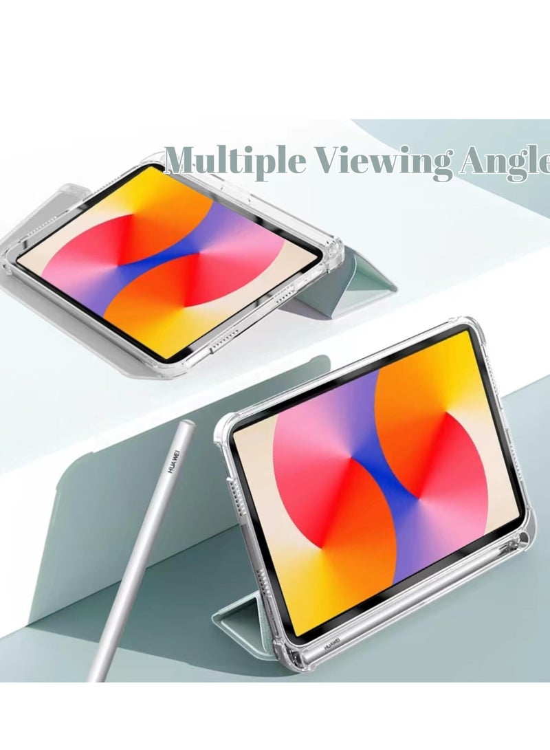 Case Compatible with Huawei MatePad SE 11 Inch 2024 Acrylic Transparent and Anti-yellowing Tablet Case with Pen Holder Auto Sleep/Wake Multi-angle Bracket (Pink)  - Image 3