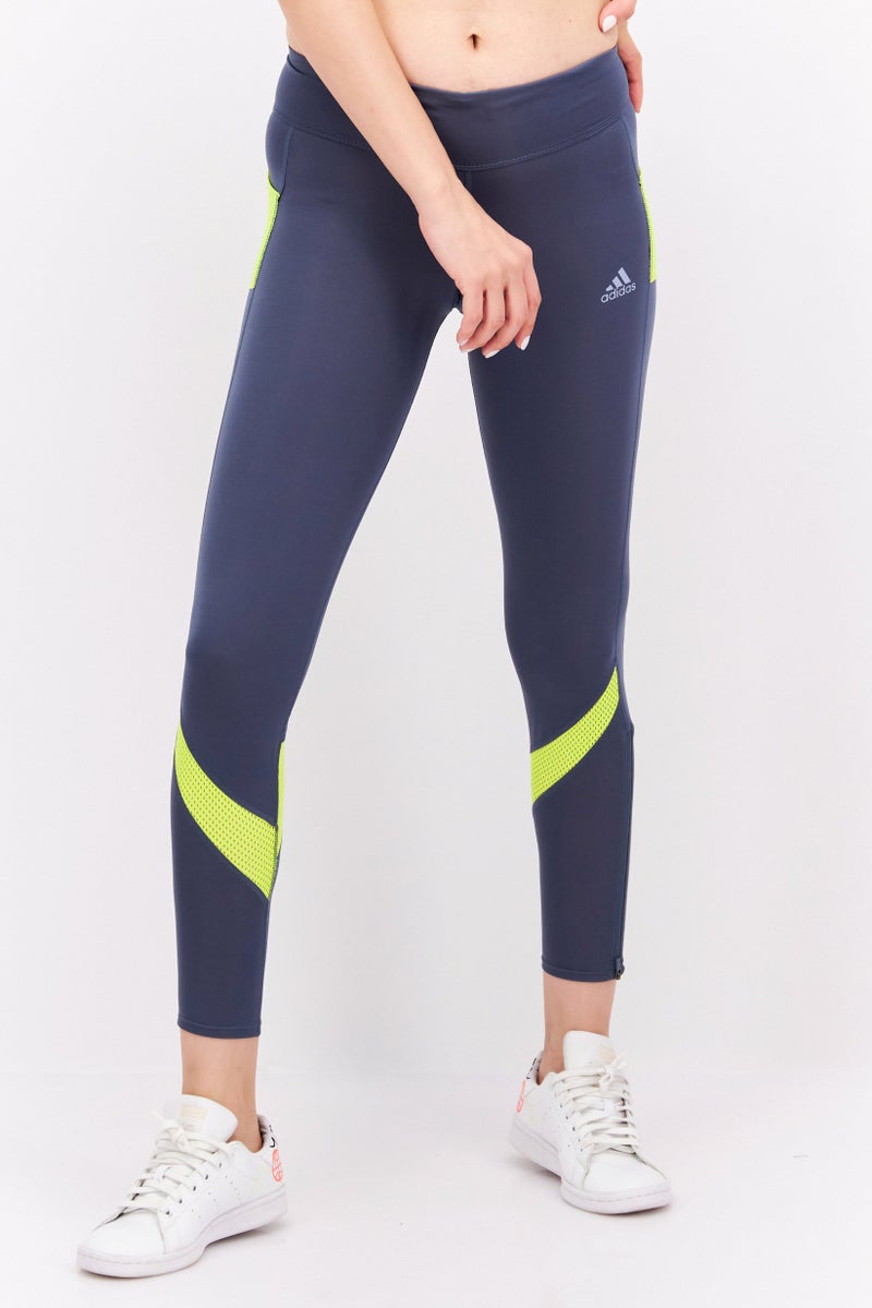 Adidas ملابس رياضية نسائية للياقة البدنية، ضيقة، زرقاء - Image 1