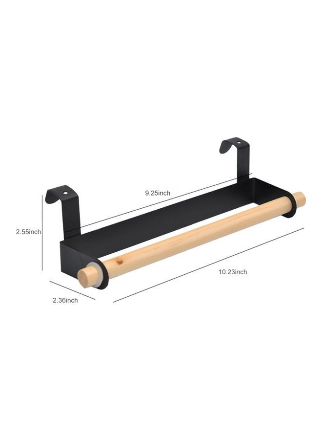 حامل مناشف خشبي للحمام رفوف الحمام تتعلق داخل أو خارج الأبواب حامل أبيض/بني 26.00 × 6.00 6.50 سم - Image 5