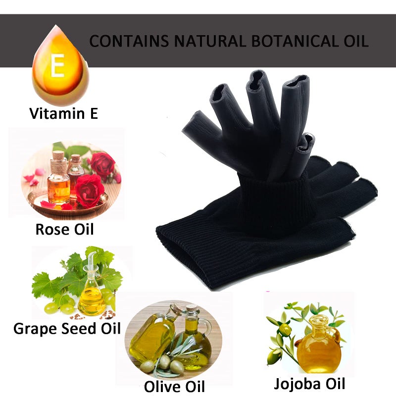 EXPER Moisturizing Gel Gloves Day Night Relief from Eczema and Dry, Rough, and Cracked Hands Thermoplastic Gel Lining with Essential Oils and Vitamins E - Image 3