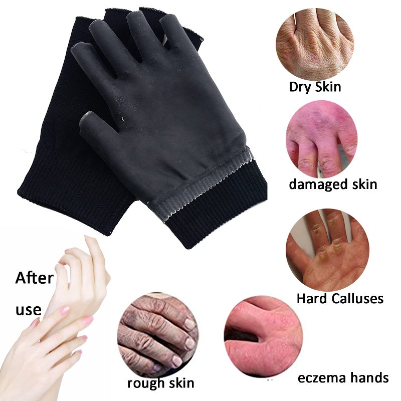 EXPER Moisturizing Gel Gloves Day Night Relief from Eczema and Dry, Rough, and Cracked Hands Thermoplastic Gel Lining with Essential Oils and Vitamins E - Image 4
