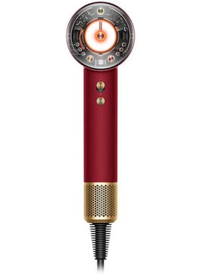 DS Dyshayan Supersonic Nural Hair Dryer, Scalp Protect Button, Instant Control, 3 Precise Airflow Settings, 4 Precise Heat Settings, Pause Detect Technology, Red Velvet/Gold | HD16 - Image 3