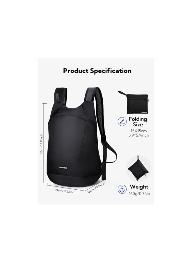 WATERFLY Ultralight Foldable Backpack 15 L: Small Packable Hiking Backpack Lightweight Thin Backpack Sporty Daypack Daypack For Outdoor Hiking City Trip Men Women - Image 2