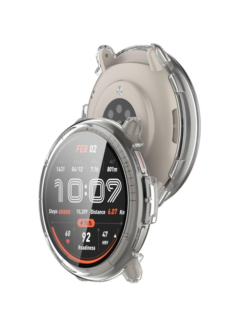 Case for Amazfit Active 2 Hard PC + Tempered Screen Film Integrated Dust-Proof Watch Cover Compatible with Amazfit Active 2 (Transparent) - Image 4