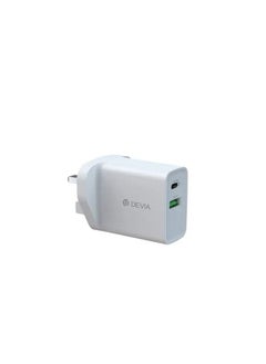 devia Smart Series PD & amp QC Quick Charger UK 20W with Type-C to Lightning Cable 1M and USB to Type-C Cable 1M - White  - Image 5