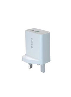 devia Smart Series PD & amp QC Quick Charger UK 20W with Type-C to Lightning Cable 1M and USB to Type-C Cable 1M - White  - Image 3