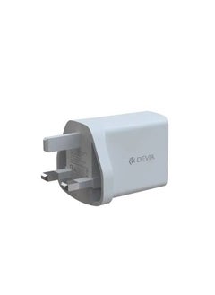 devia Smart Series PD & amp QC Quick Charger UK 20W with Type-C to Lightning Cable 1M and USB to Type-C Cable 1M - White  - Image 4