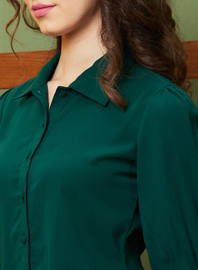 جلو باص بلوزة بأكمام منفوخة - Image 4