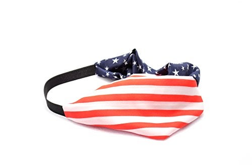 Tovip 2PCS New American Flag Headband USA 4th of July Head wrap Fashion Elastic Hair Bands Bandana Turban Hair Accessories - Image 3