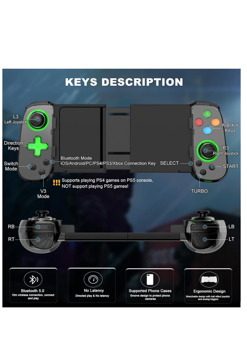 Generic - Wireless Bluetooth Gaming Controller for iPhone iPad Android PC with Back Button and Analog Triggers Low Latency for CODM Diablo Immortal - Image 1