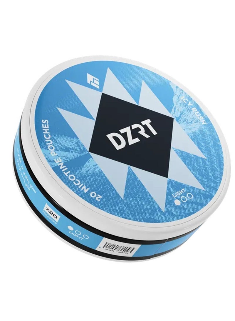 DZRT Icy Rush Light 4mg - Cooling Mint Nicotine Pouches | Fresh Mint Flavor - Image 1