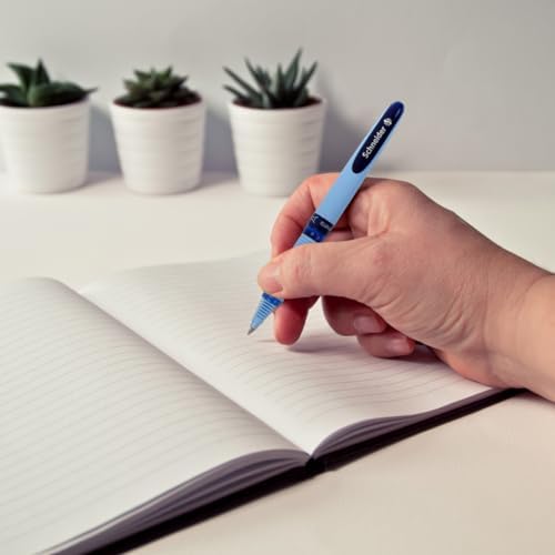 Luxor Schneider, One Hybrid Roller Ball Pen, Pack of 2, 0.5 mm Needle Tip, Ink Colour - Blue, 2000 metres writing length, Cap off Time 2-3 days - Image 5