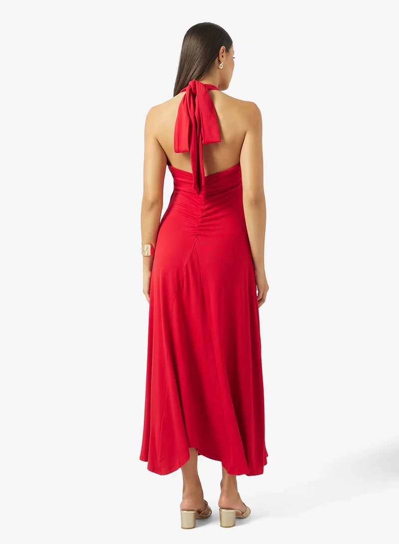 ELLA Plunge Neck A-line Dress