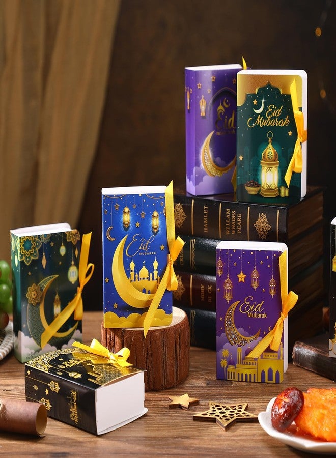 Qilery 32 Pack Ramadan Eid Mubarak Favor Boxes Gold Moon Star Ramadan Kareem Treat Boxes Square Candy Gift Wrap Box with Ribbon for Muslim Party - Image 2