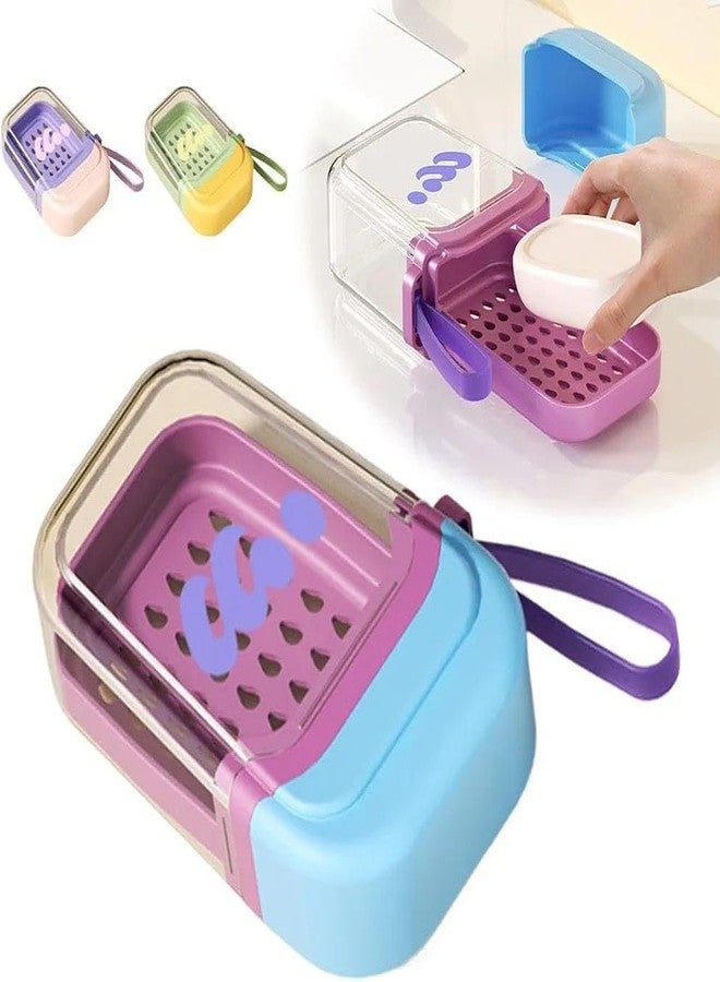 ENDEVI Portable Soap Case with Lid for Travel, Leakproof Soap Holder Box with Drain Tray, Cute Shampoo Bar Container, Travel Soap Dish for Bathroom, Camping, Gym & Outdoor Use (Pack of 1) - Image 1