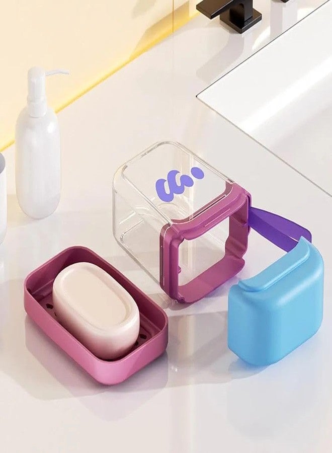 ENDEVI Portable Soap Case with Lid for Travel, Leakproof Soap Holder Box with Drain Tray, Cute Shampoo Bar Container, Travel Soap Dish for Bathroom, Camping, Gym & Outdoor Use (Pack of 1) - Image 3