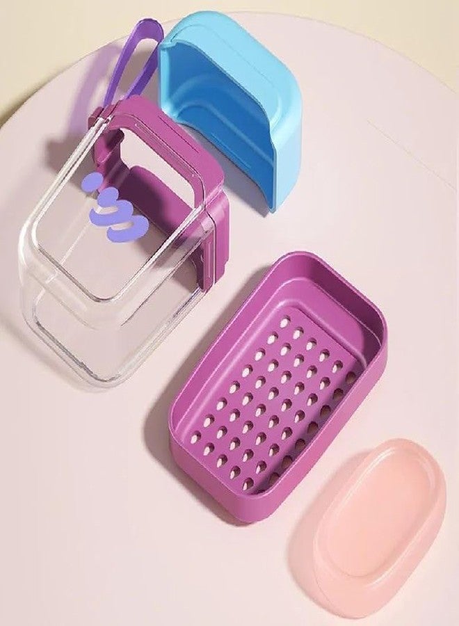 ENDEVI Portable Soap Case with Lid for Travel, Leakproof Soap Holder Box with Drain Tray, Cute Shampoo Bar Container, Travel Soap Dish for Bathroom, Camping, Gym & Outdoor Use (Pack of 1) - Image 2