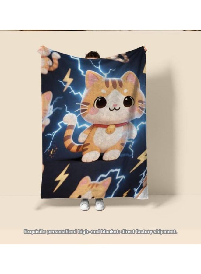 عام بطانية رقيقة من الفانيلا الكرتونية للأطفال أو الطلاب (دافئة ومريحة ومناسبة للنوم والألعاب) 100 سم * 150 سم - 904 - Image 3