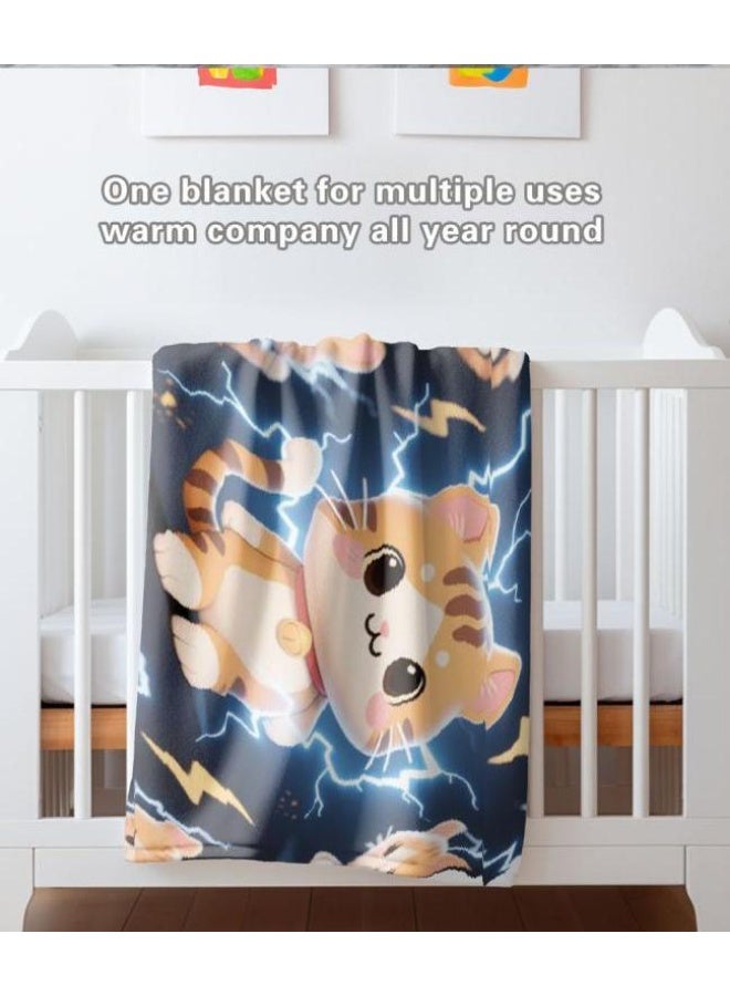 عام بطانية رقيقة من الفانيلا الكرتونية للأطفال أو الطلاب (دافئة ومريحة ومناسبة للنوم والألعاب) 100 سم * 150 سم - 904 - Image 1