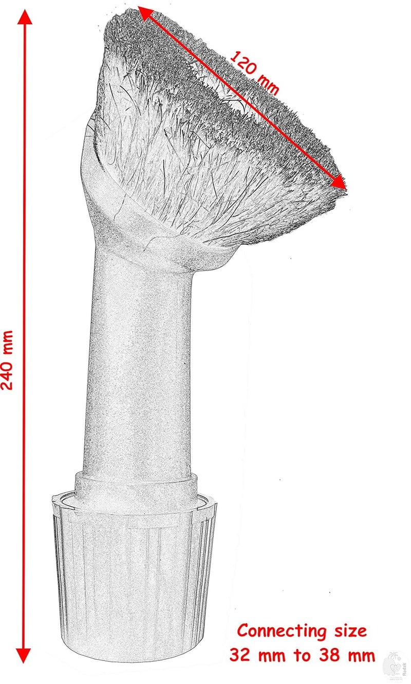 RODAK Horse Hair Brush with Integrated Adapter 32 to 38 mm Connecting Size - Image 3