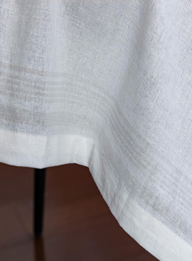 linendo Linen Cotton Solid Square Pattern Tablecloth 30"x30" - White Small Square Dust Proof Cover Washable Bedside Decoration for Party,Dinning,Home and Kitchen - Image 4