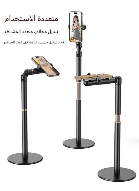 Universal mobile phone holder with adjustable height angle for desk, flexible iPhone holder for desk compatible with all mobile phones, aluminum