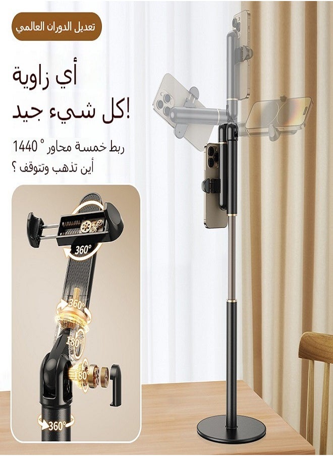 Generic - Universal mobile phone holder with adjustable height angle for desk, flexible iPhone holder for desk compatible with all mobile phones, aluminum - Image 1