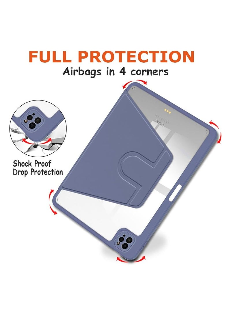 DUSALA Rotating Case for iPad Pro 11 Inch 4th/3rd/2nd Generation (2022/2021/2020) with Pencil Holder,360 Degree Rotation Protective Stand Slim Cover Clear Back, Auto Wake/Sleep (iPad Pro 11) - Image 4