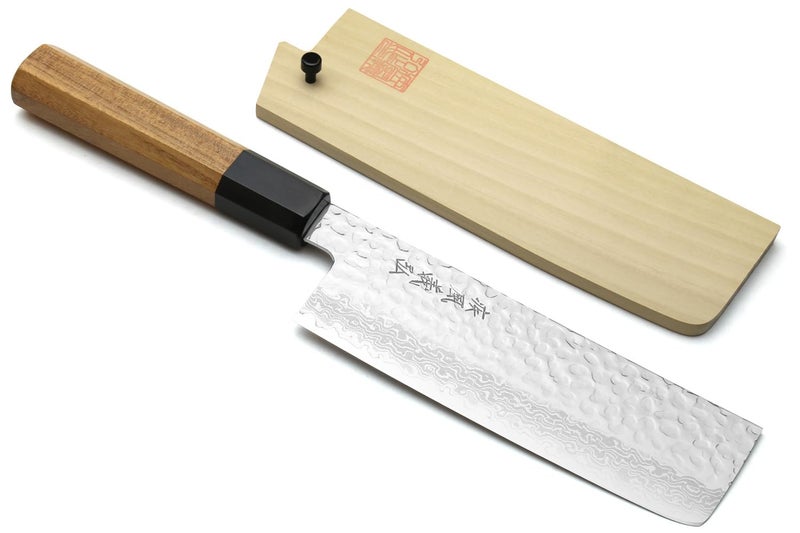 Yoshihiro سكين خضار يابانية ناكيري يوشيهيرو VG10 46 طبقة مطروقة من داماسكوس 65 165 مم مقبض أمبروسيا