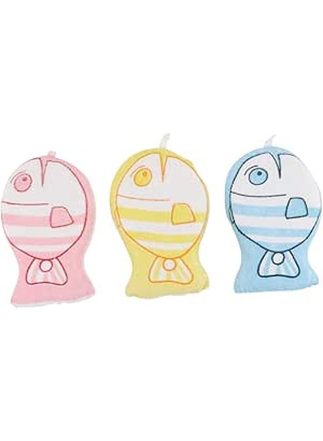 Soft Bath Sponge 3 Pack Cartoon Design Skin Friendly Bathing Ball For Kids - Image 1