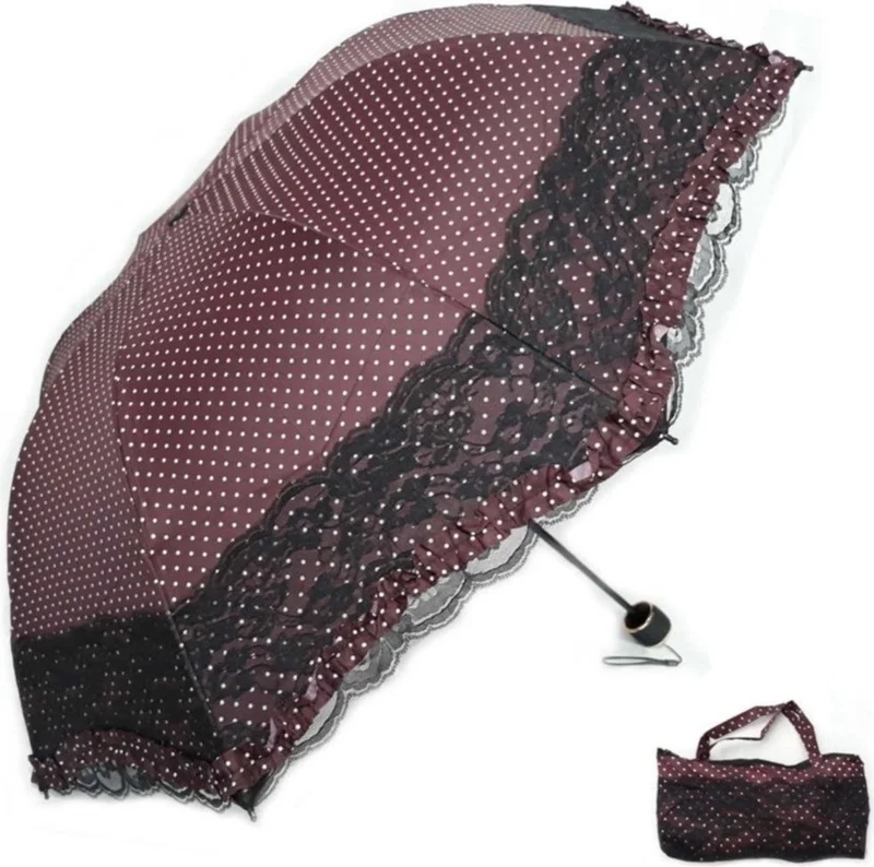 اليفن ماركت Eleven Market Luxury Unbreakable Women's Umbrella with Carrying Bag Black
