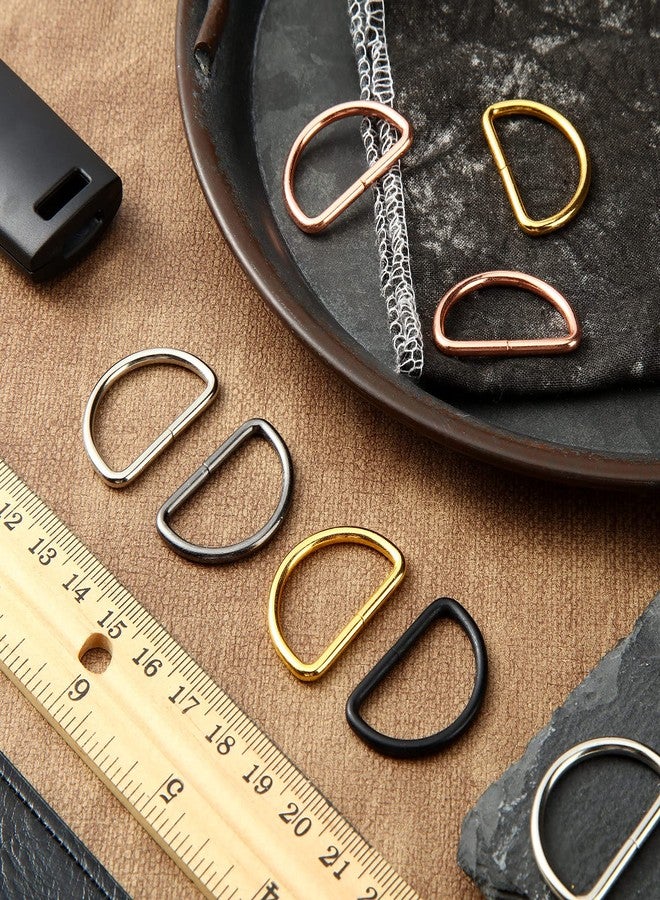 Hotop 60 Pieces Metal D Rings D-Shape Buckle Clips Multi-Purpose Mixed Color D-Rings for DIY Accessories (1 Inch, Assorted Color) - Image 3