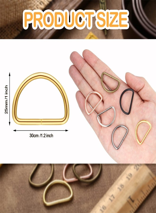 Hotop 60 Pieces Metal D Rings D-Shape Buckle Clips Multi-Purpose Mixed Color D-Rings for DIY Accessories (1 Inch, Assorted Color) - Image 2