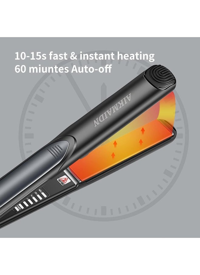 AIKMADIN Ceramic Hair Straightener, 2-in-1 Hair Straightener and Curling Iron, 15 Seconds Fast Heating, 6 Heat Settings, Adjustable Temperature  - Image 4