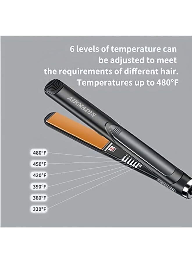 AIKMADIN Ceramic Hair Straightener, 2-in-1 Hair Straightener and Curling Iron, 15 Seconds Fast Heating, 6 Heat Settings, Adjustable Temperature  - Image 5